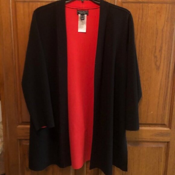 Susan Graver Women's Black Coat with Valeria Trim  Size SP - Picture 1 of 5